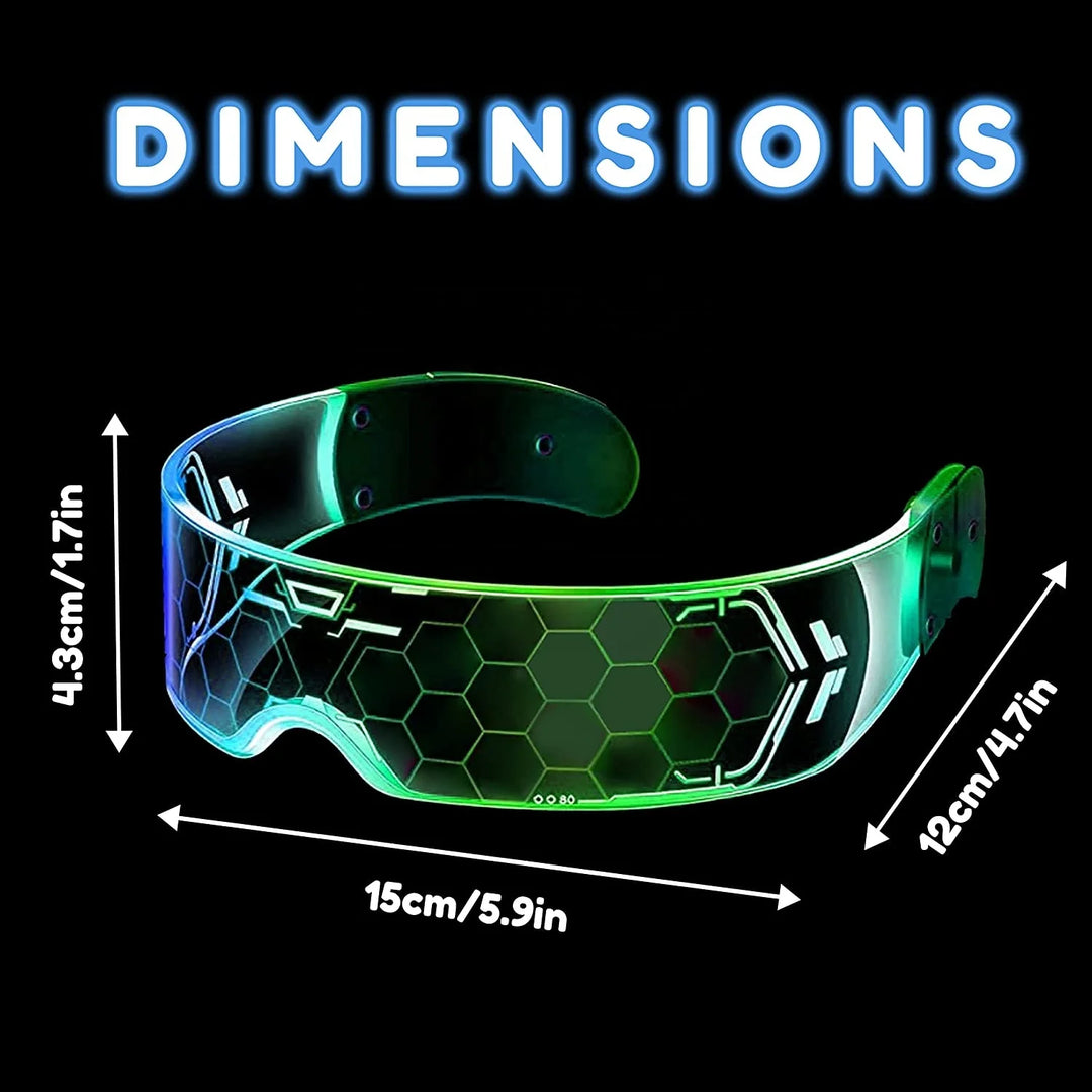 LED Light Up Glasses  Cyberpunk Glasses Luminous LED Visor  Rechargeable Party Neon glasses for Party Decoration Gifts