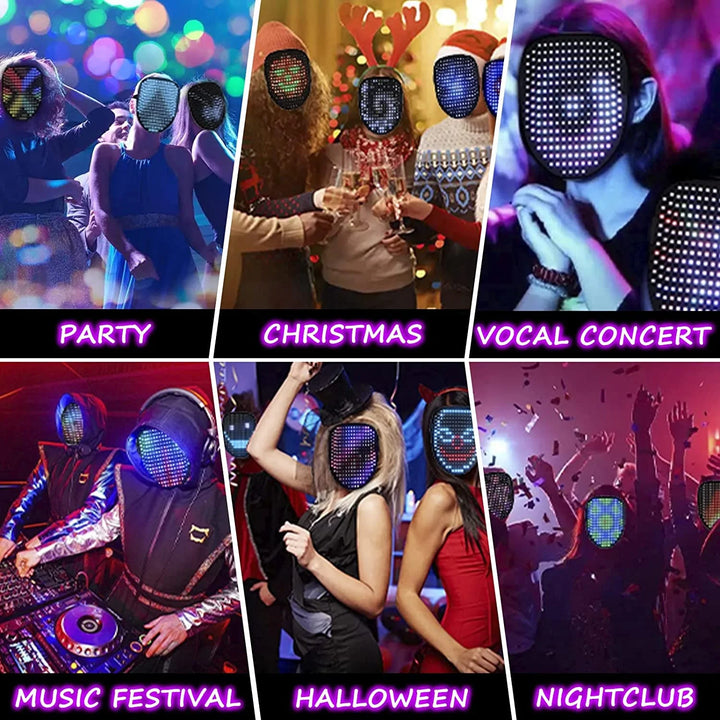 LED Lighting Festival Accessories Face Maskss Gesture Sensing Party Rave Wearable Horror Party Face Mask