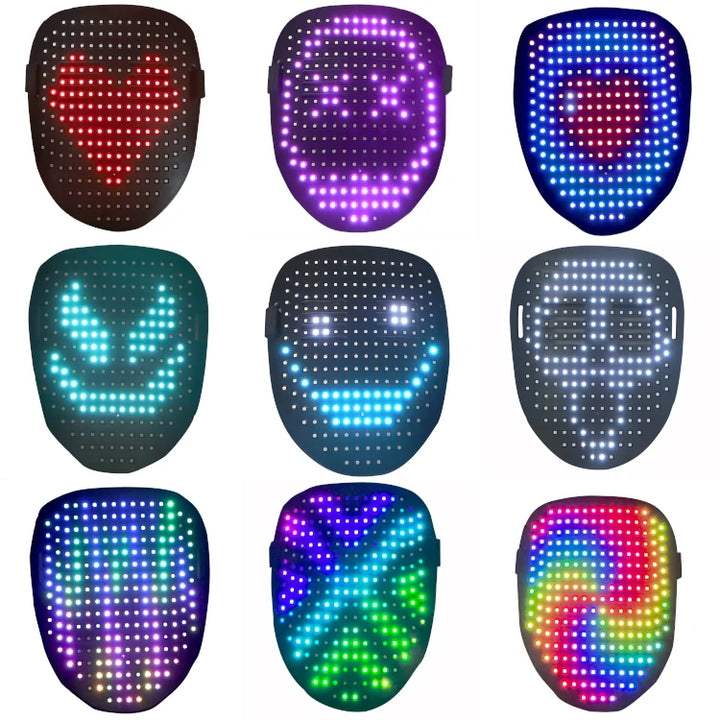 2024 LED Lighting Festival Accessories Face Masks Gesture Sensing Party Rave Wearable Horror Party Face Mask