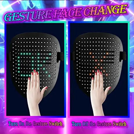 LED Lighting Festival Accessories Face Maskss Gesture Sensing Party Rave Wearable Horror Party Face Mask