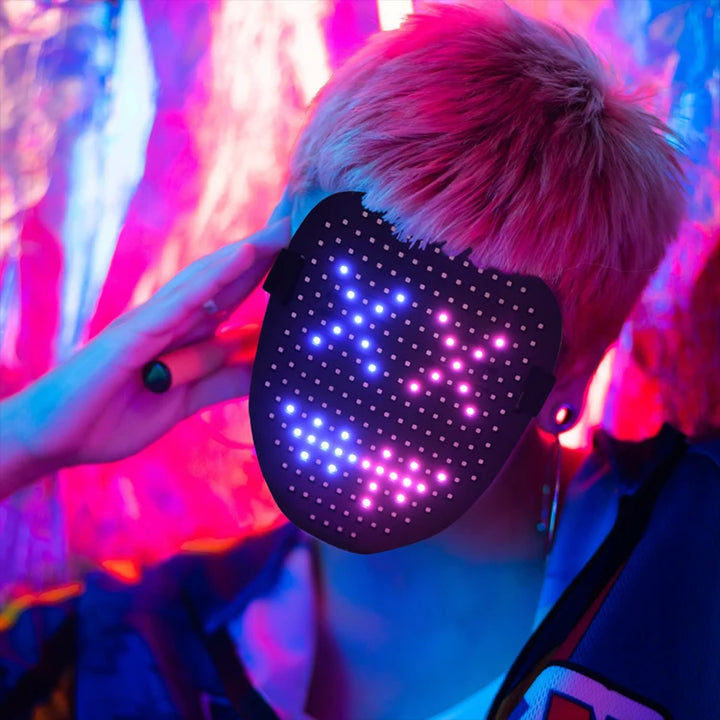 2024 LED Lighting Festival Accessories Face Masks Gesture Sensing Party Rave Wearable Horror Party Face Mask