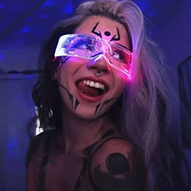 LED Light Up Glasses  Cyberpunk Glasses Luminous LED Visor  Rechargeable Party Neon glasses for Party Decoration Gifts