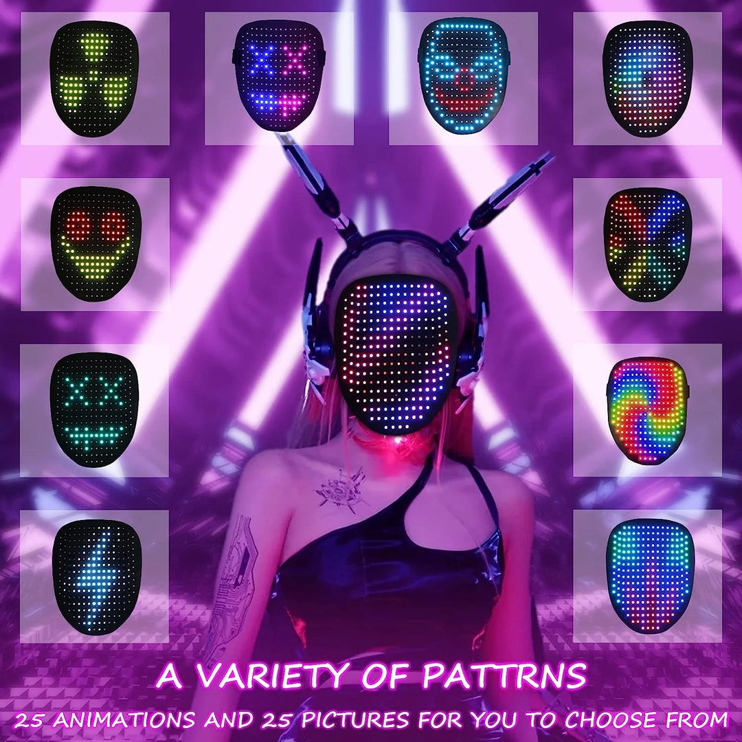 LED Lighting Festival Accessories Face Maskss Gesture Sensing Party Rave Wearable Horror Party Face Mask